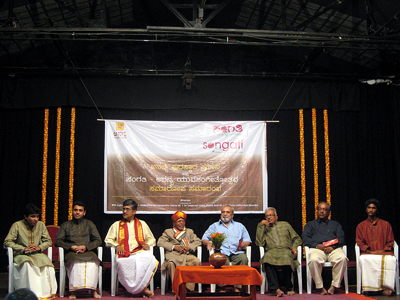 All the awardees withe guests of the function on the dais.jpg
